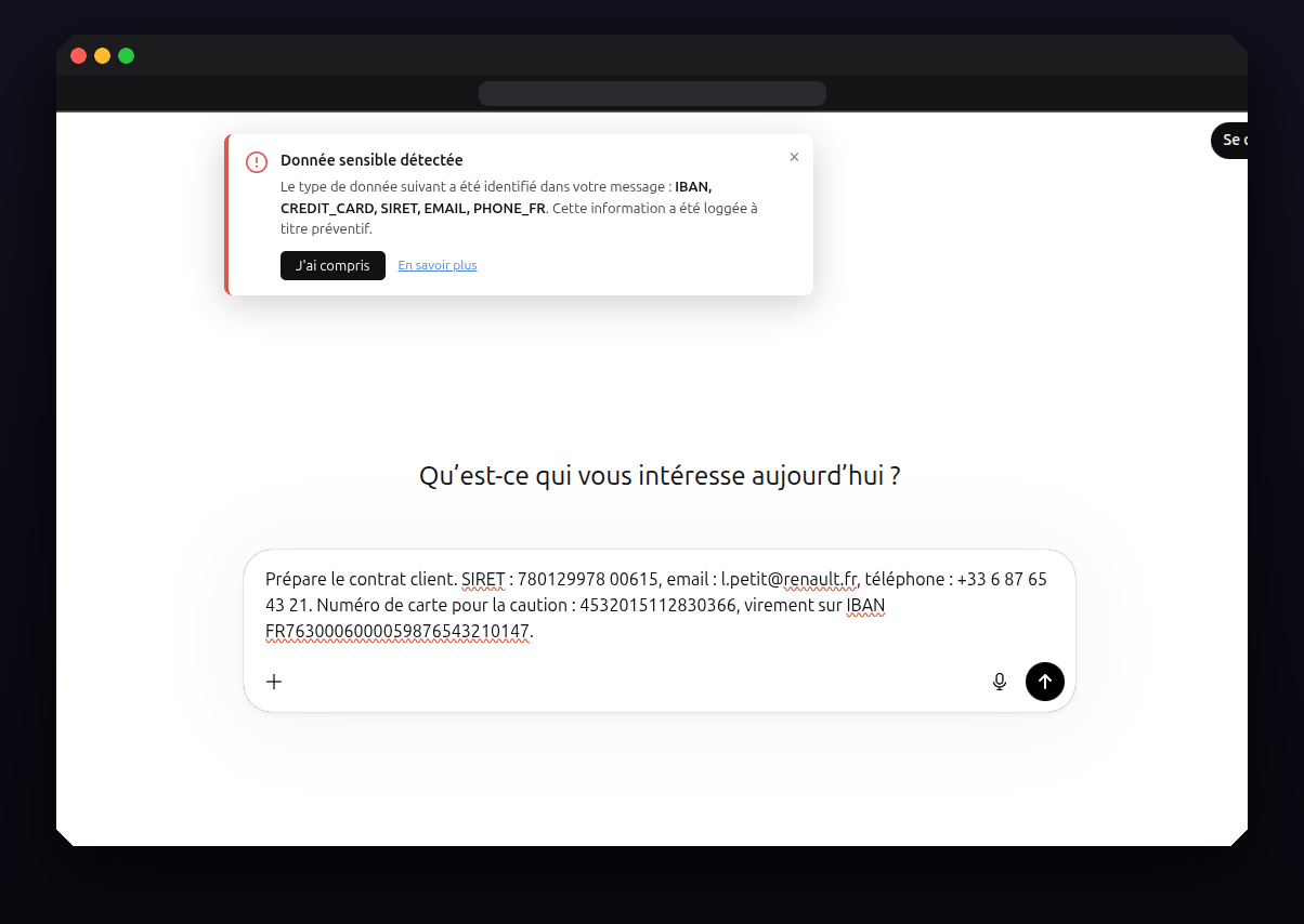 Extension Firewall AI sur ChatGPT